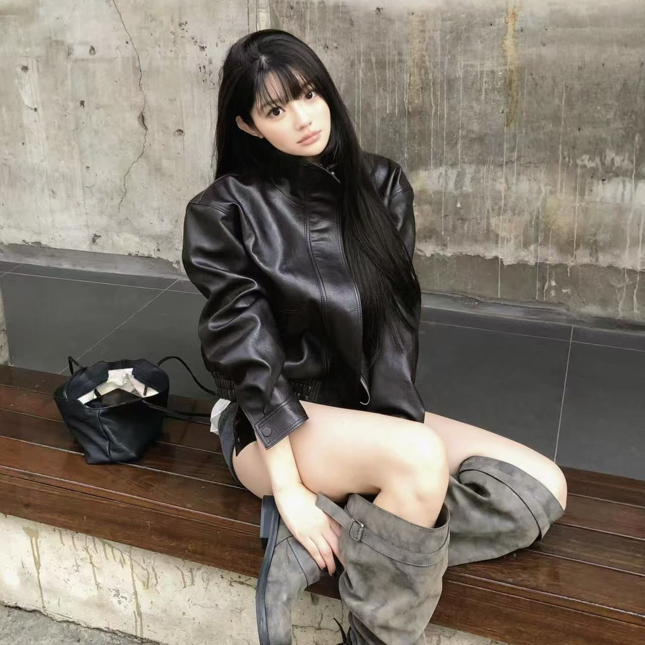활용도 높은 루즈핏 바이커 재킷