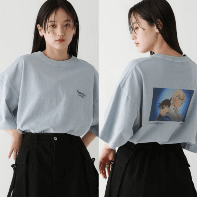 wunderstory RAGEBLUE 명탐정 코난 포토 프린트 티셔츠 라이트블루 이미지