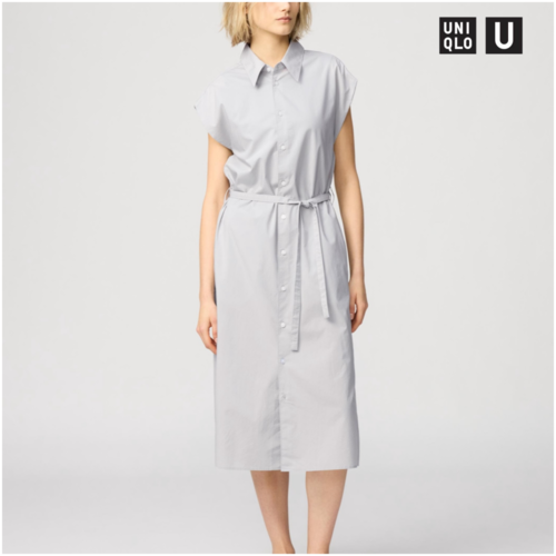 유니클로 U 코튼 셔츠 원피스 민소매 3컬러